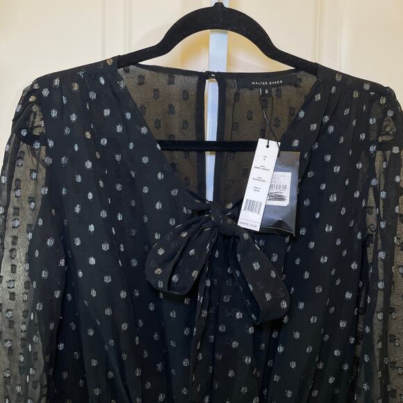 NWT Walter Baker Emory Jumpsuit - Women S - Black and Silver - Picture 4 of 10